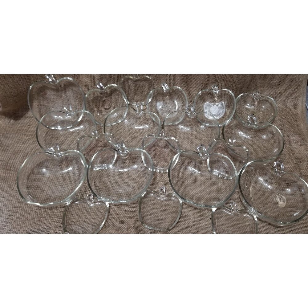 Vintage Hazel Atlas Apple Shaped Bowl & Saucer Set Dessert Dining 20-Piece Set